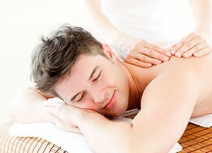 Male client receiving the benefits of massage