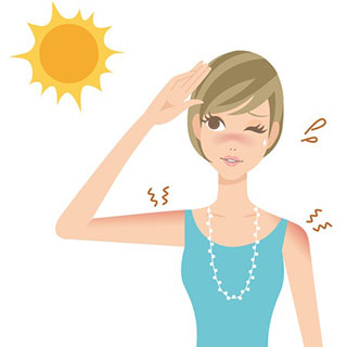 woman needing sun care