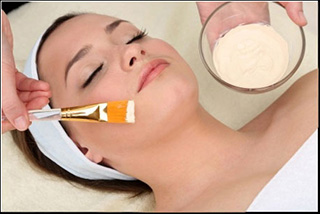 Lady having skin peels treatment