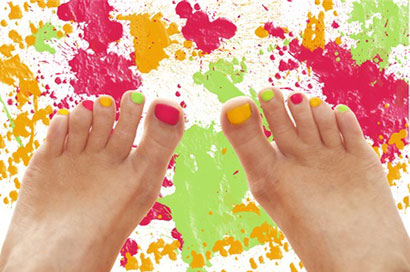 Image of feet for pedicures and polish application