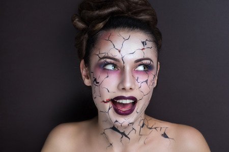 Woman wearing Halloween Make Up