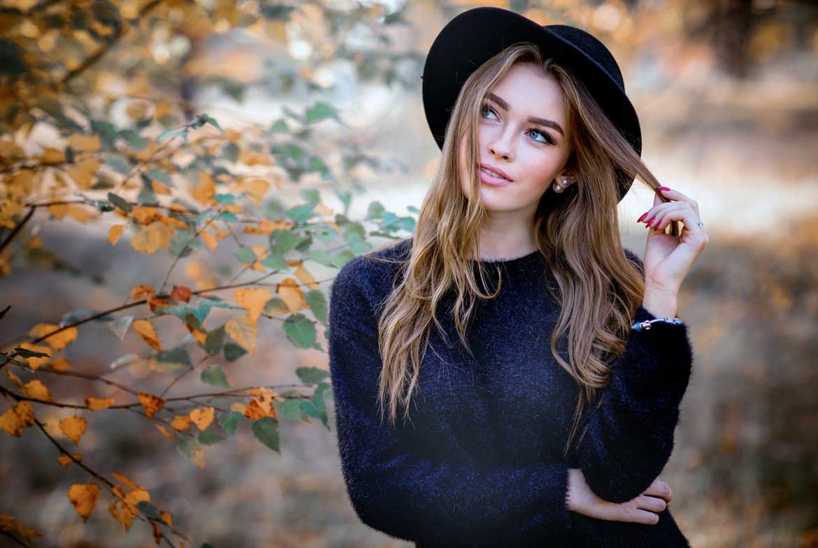 Woman with Autumn background